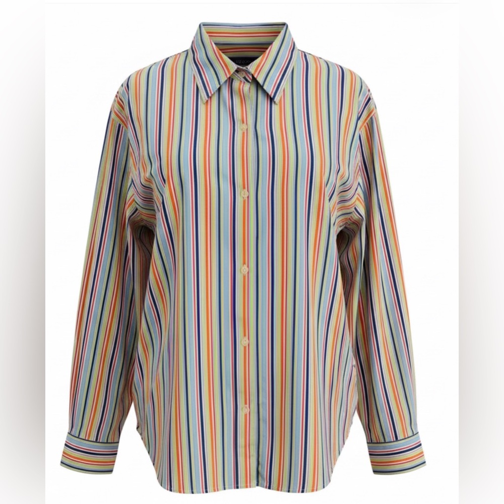 Lauren Ralph Lauren Women’s 3X Multicolor Striped Button Front Shirt